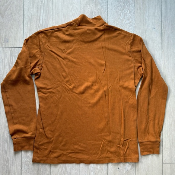 Uniqlo Men's Mockneck Cotton Blend Long Sleeve Shirt in Mustard Size Small - Picture 2 of 8